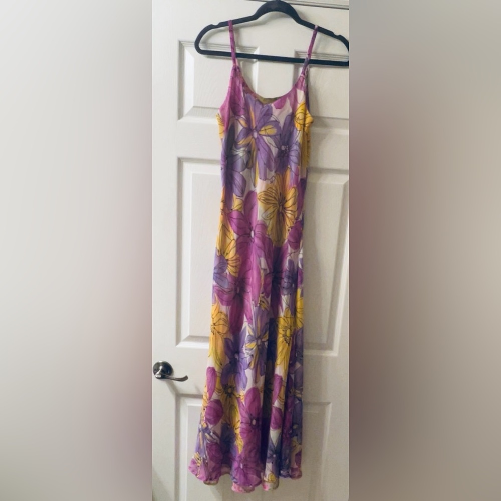 Reversible Multicolor Maxi Slip Dress / Size Small - Picture 9 of 10